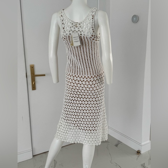 Michael Kors White Crochet Dress Size XXS NWT Removable Liner - Picture 3 of 10